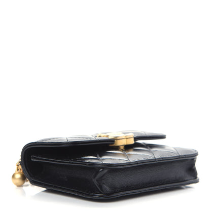 Chanel Calfskin Quilted Perfect Fit Coin Purse With Chain Black 4 of 10
