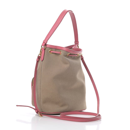 Prada Jacquard Logo Mini Bucket Crossbody Bag Corda Peonia 3 of 11
