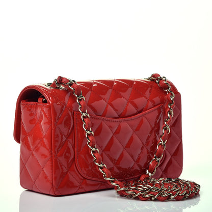 Chanel Patent Calfskin Quilted Mini Rectangular Flap Red 2 of 8