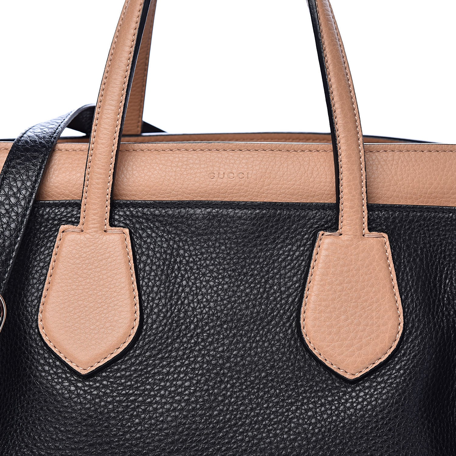 Gucci Cellarius Calfskin Bi-Color Ramble Layered Tote Black Camelia 11 of 11