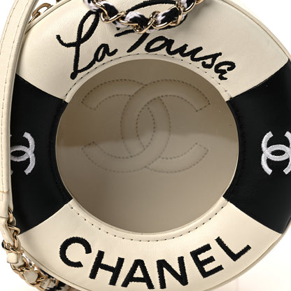 Chanel Lambskin Coco Lifesaver Round Bag Black White 7 of 11