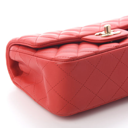 Chanel Lambskin Quilted Mini Rectangular Flap Red 8 of 9