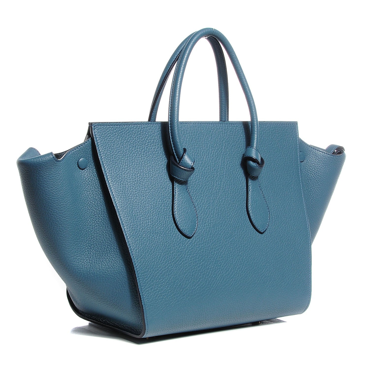Celine Grained Calfskin Tie Knot Small Tote Denim 3 of 9