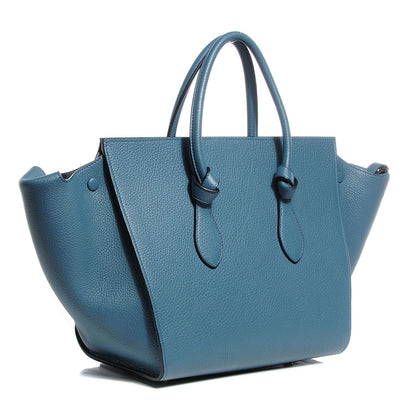 Celine Grained Calfskin Tie Knot Small Tote Denim 3 of 9