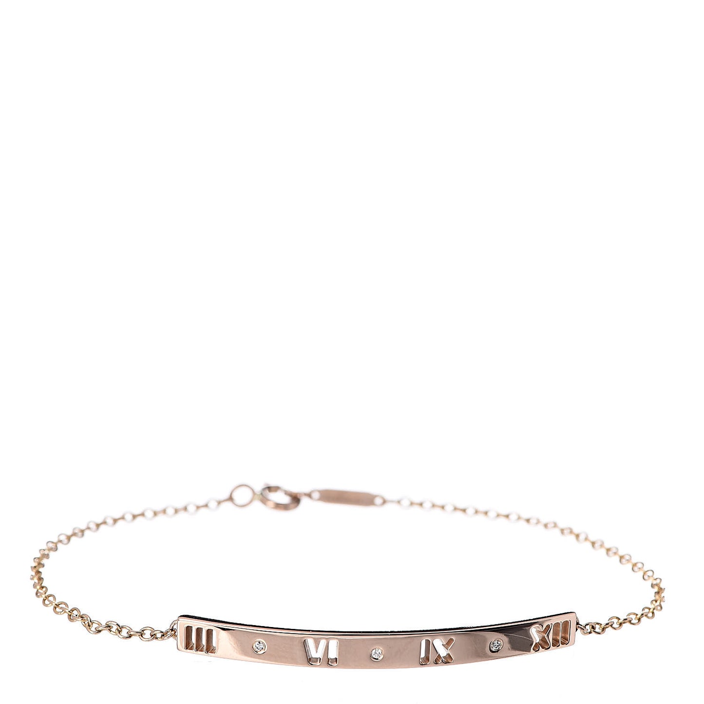 18K Rose Gold Diamond Atlas Bar Pierced Bracelet