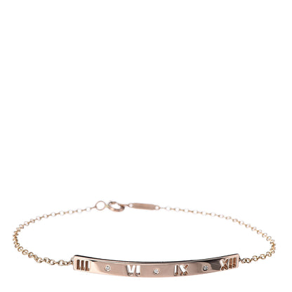 Tiffany 18K Rose Gold Diamond Atlas Bar Pierced Bracelet 1 of 4
