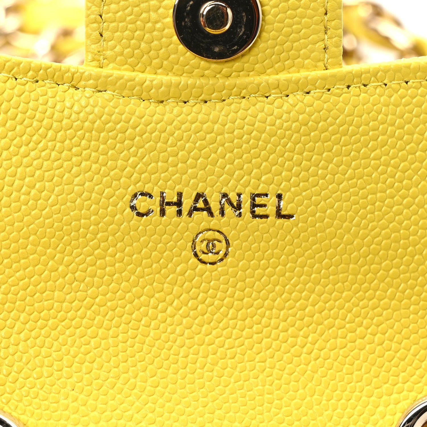 Chanel Caviar Quilted Mini Chain Belt Bag Yellow 5 of 10