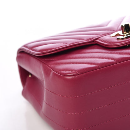 Chanel Lambskin Chevron Quilted Mini Square Flap Fuchsia 8 of 16