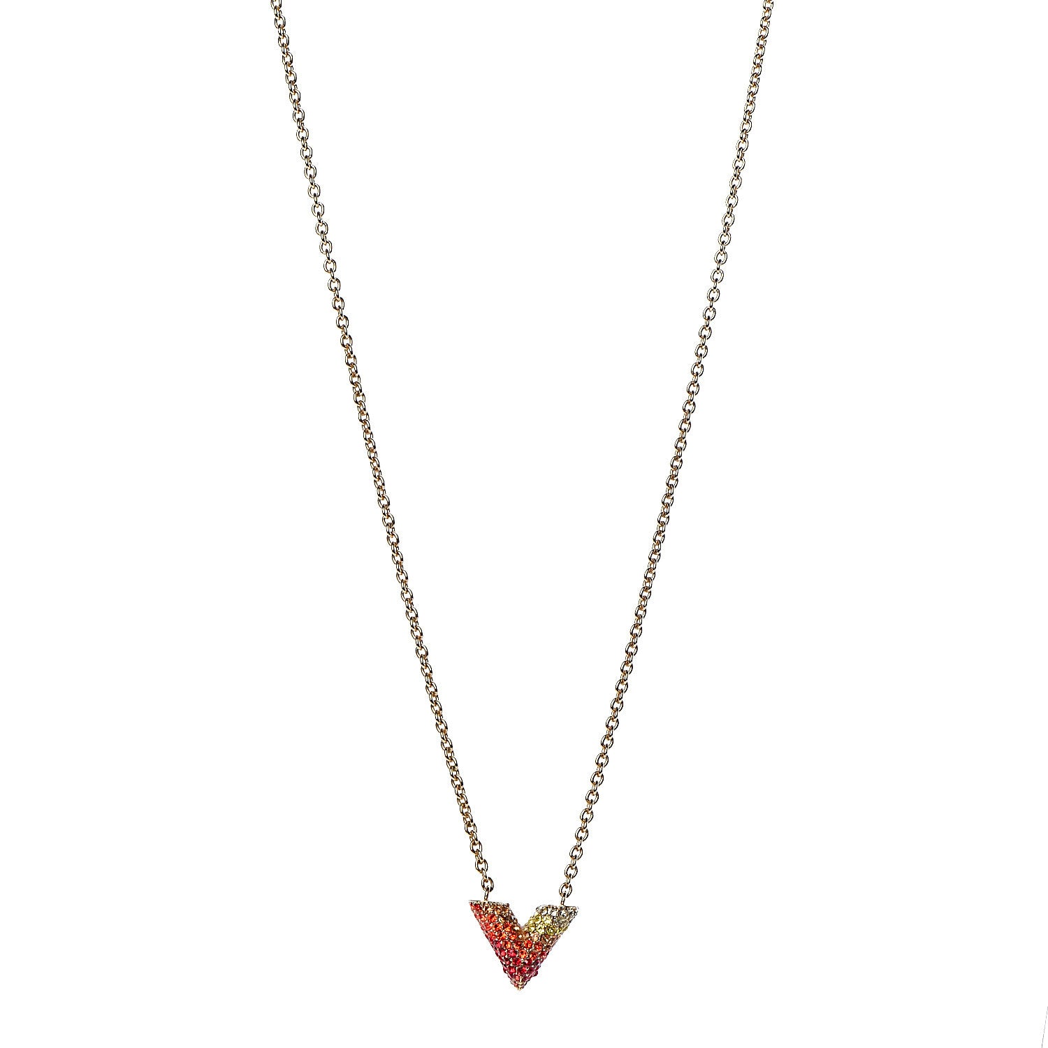 Louis Vuitton Swarovski Essential V Strass Necklace Multicolor Gold 1 of 6