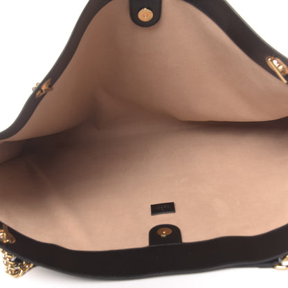 Gucci Calfskin Maxi Rajah Chain Tote Black 5 of 10