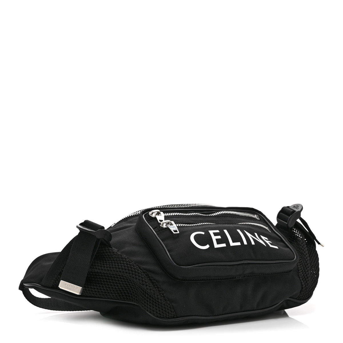 Celine Cotton Gabardine Logo Print Trekking Belt Bag Black 4 of 11