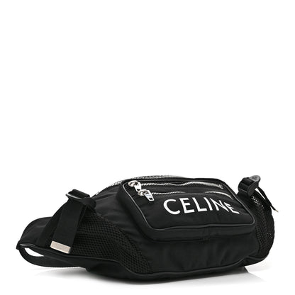 Celine Cotton Gabardine Logo Print Trekking Belt Bag Black 4 of 11