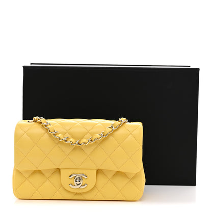 Chanel Lambskin Quilted Mini Rectangular Flap Yellow 11 of 11