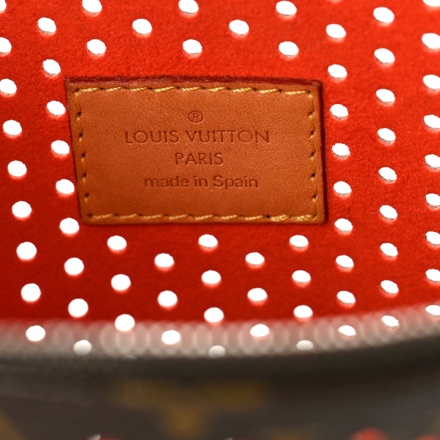 Monogram Perforated Pochette Accessories Bag Orange