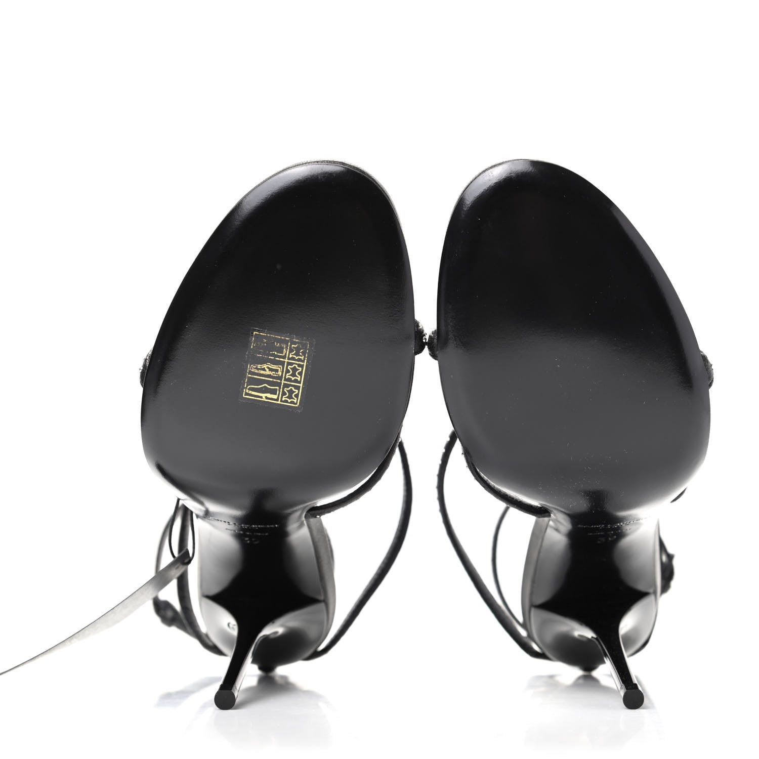 Saint Laurent Calfskin Studded Cassandra 110 Sandals 39 Black 5 of 9