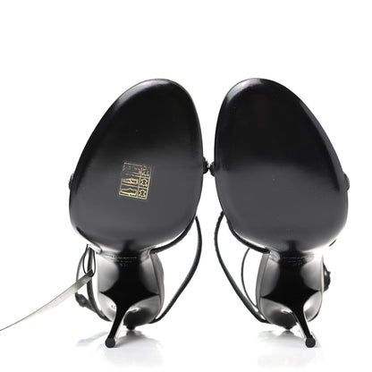 Saint Laurent Calfskin Studded Cassandra 110 Sandals 39 Black 5 of 9