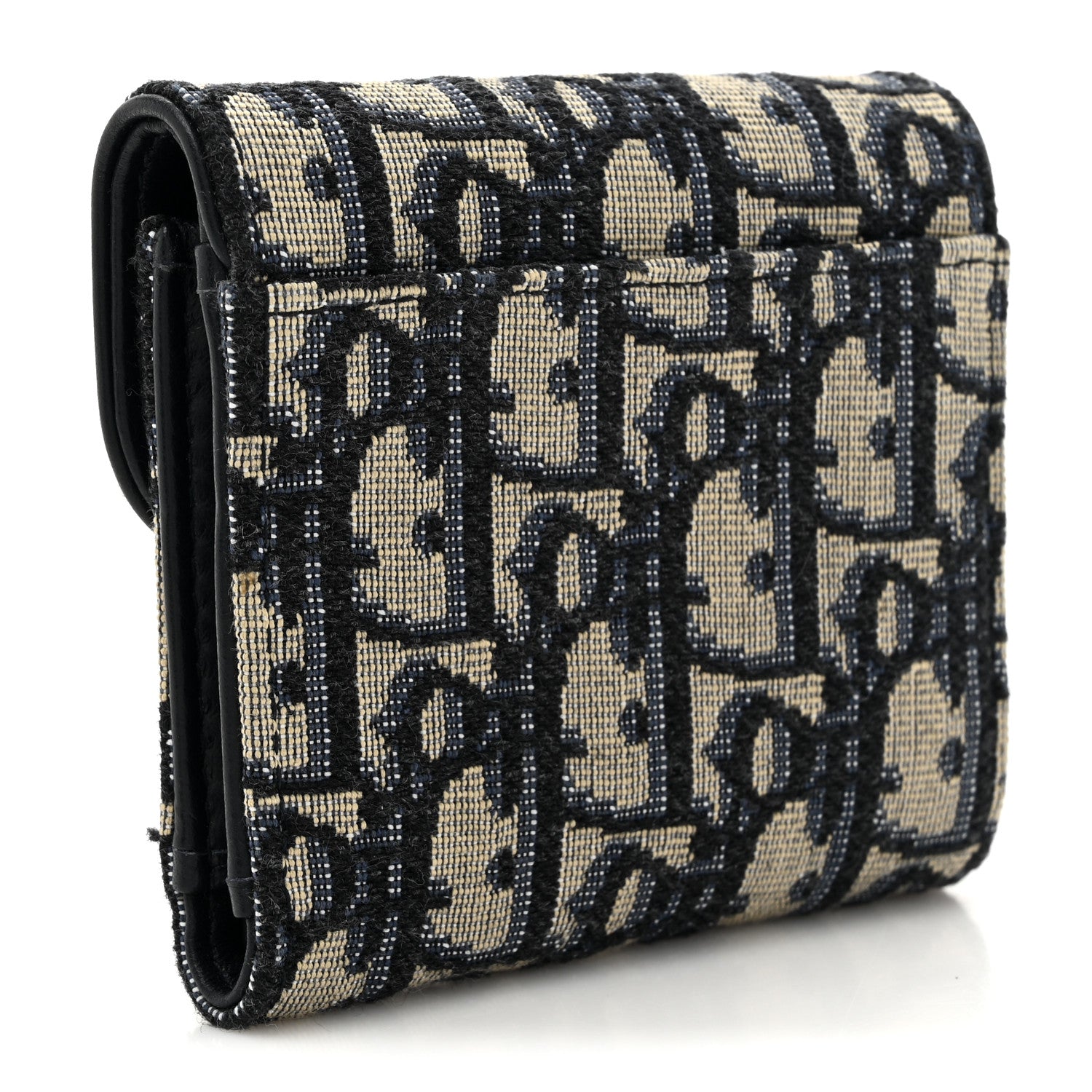 Christian Dior Oblique Saddle Lotus Wallet Blue 3 of 10