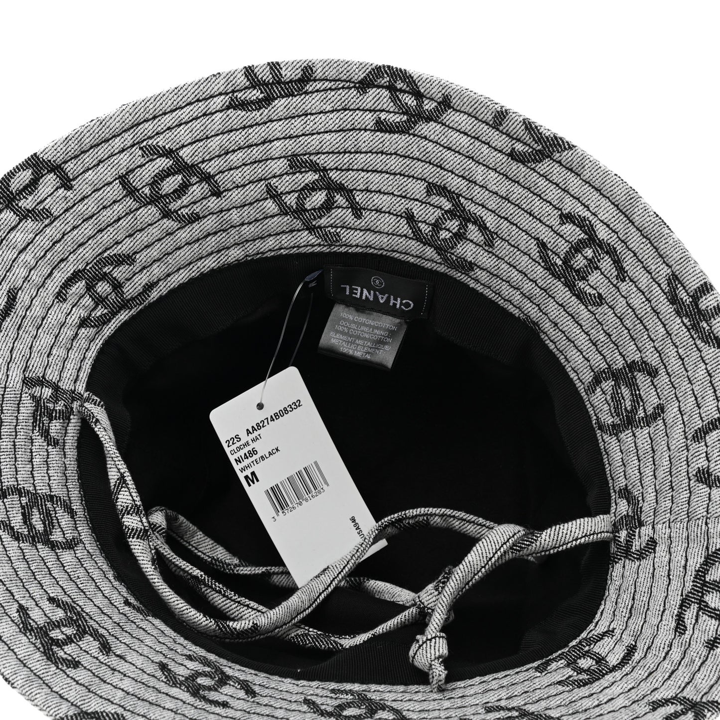 Denim CC Bucket Hat M White Black