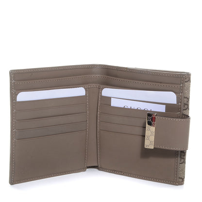 Gucci GG Supreme Monogram Icon Bar French Flap Wallet Beige Ebony Grigio 5 of 7