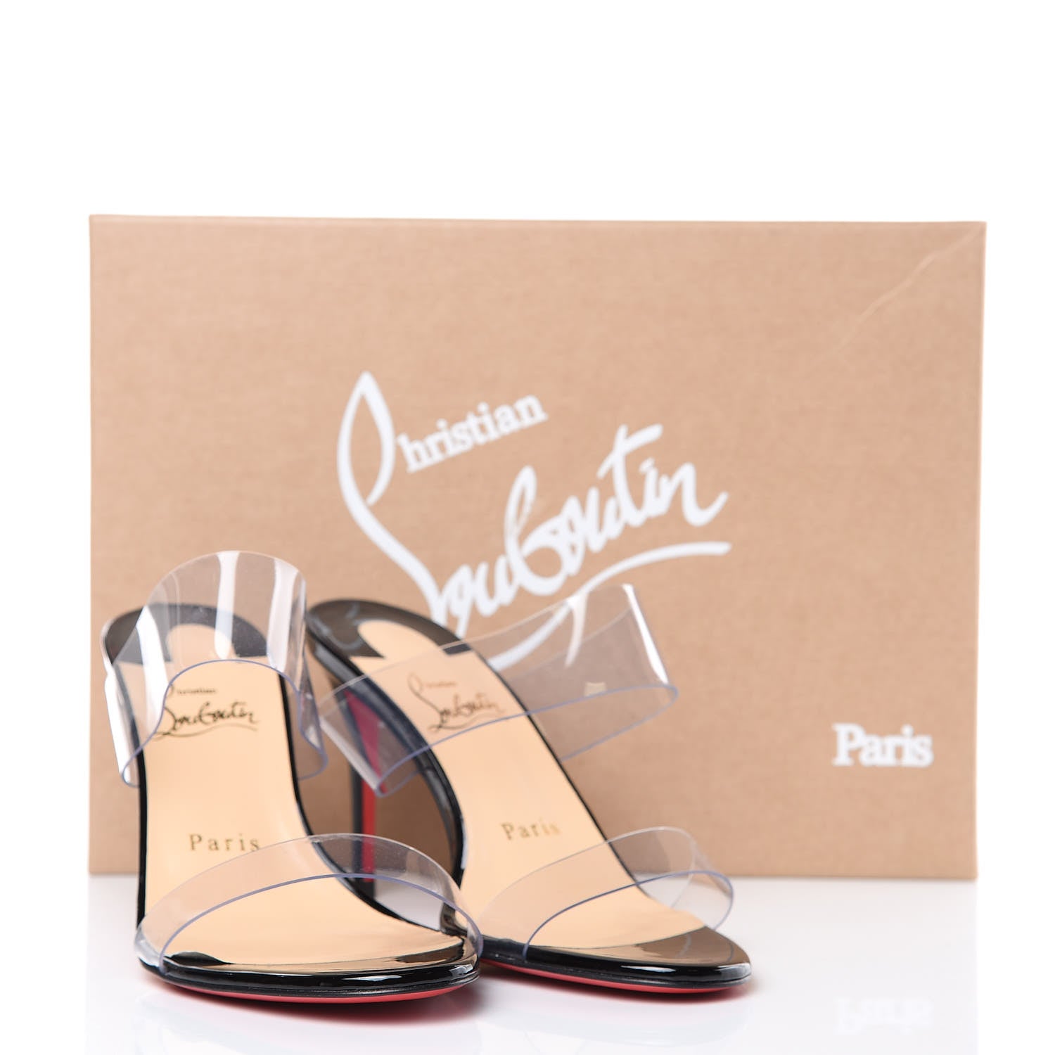 Christian Louboutin Patent PVC Just Nothing 85 Slide Sandals 36.5 Black 8 of 8