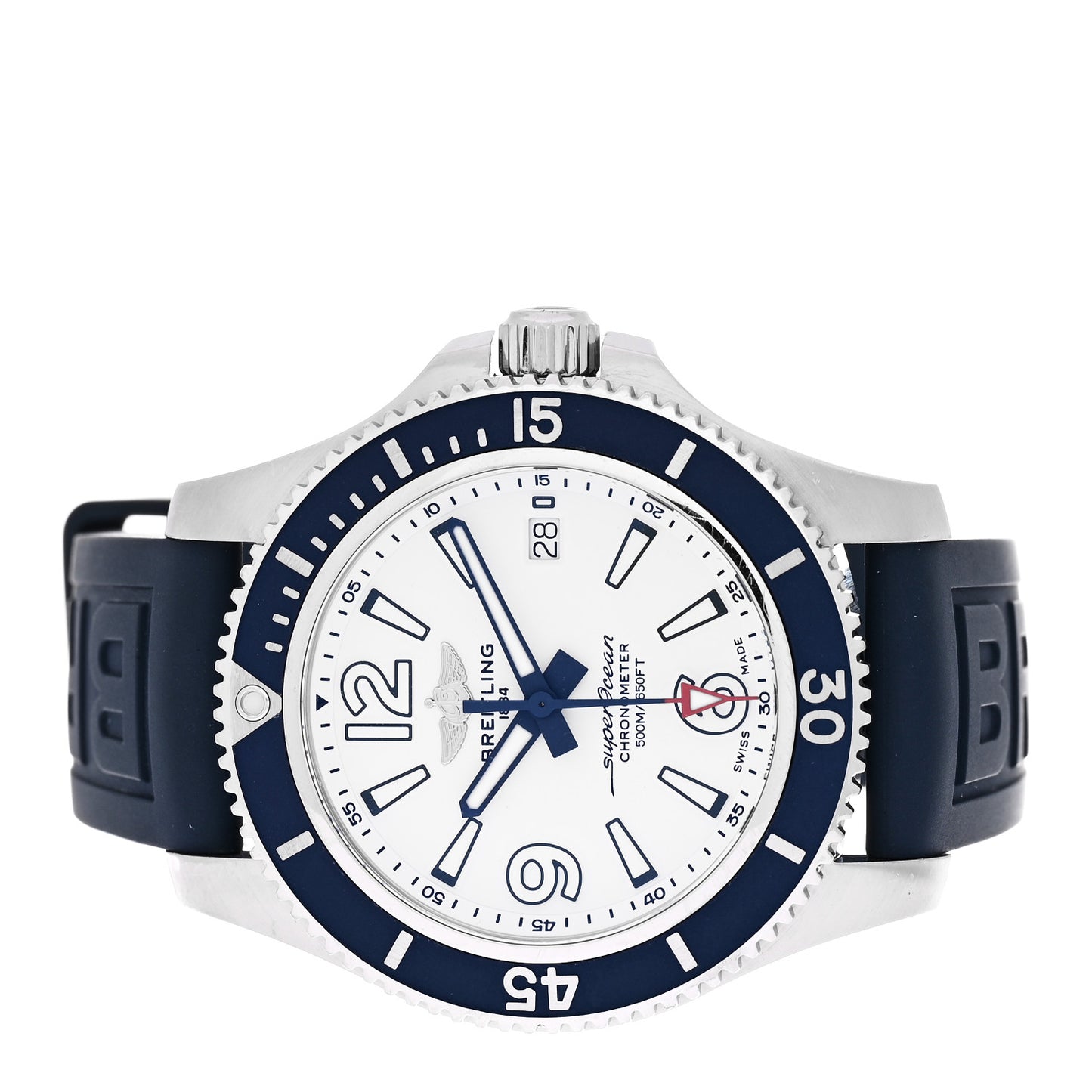 Stainless Steel Rubber 42mm Superocean Automatic Watch Blue A17366