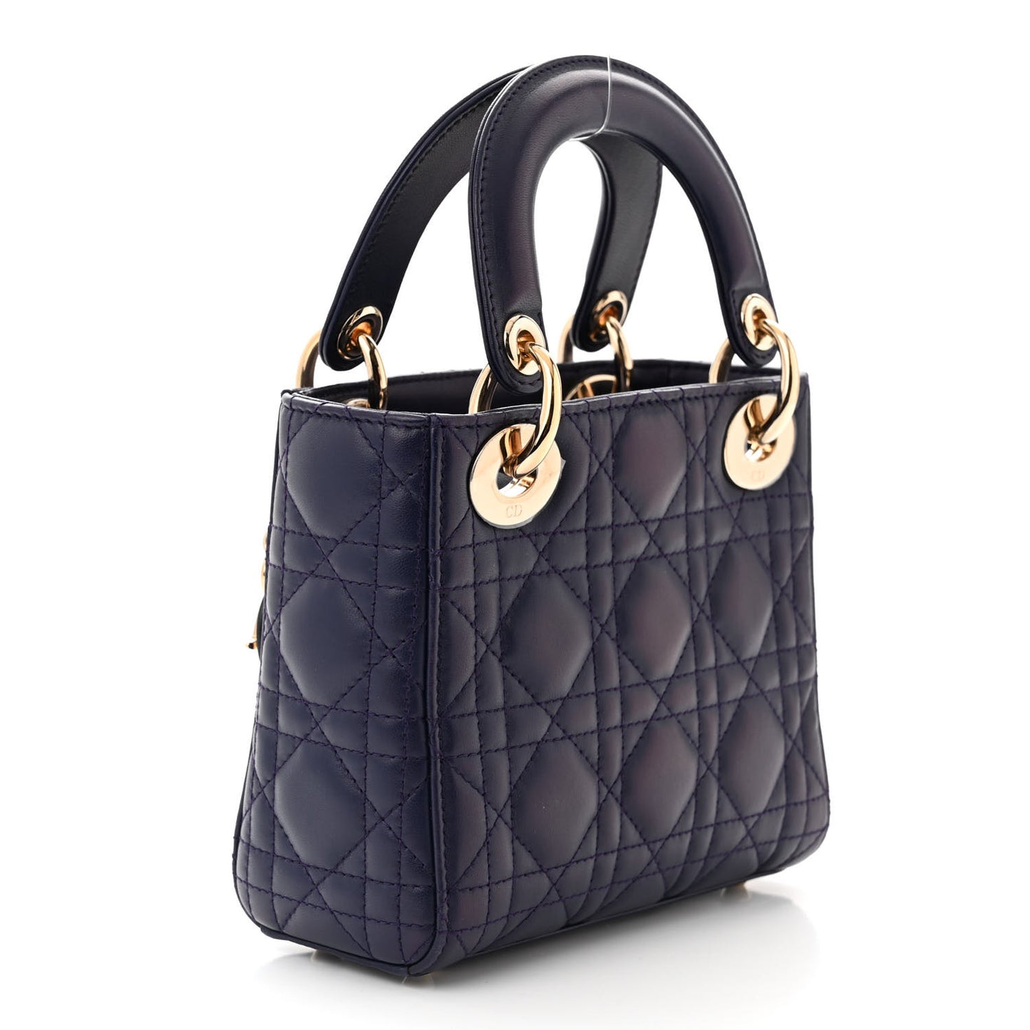 Lambskin Cannage Mini Lady Dior Navy Blue