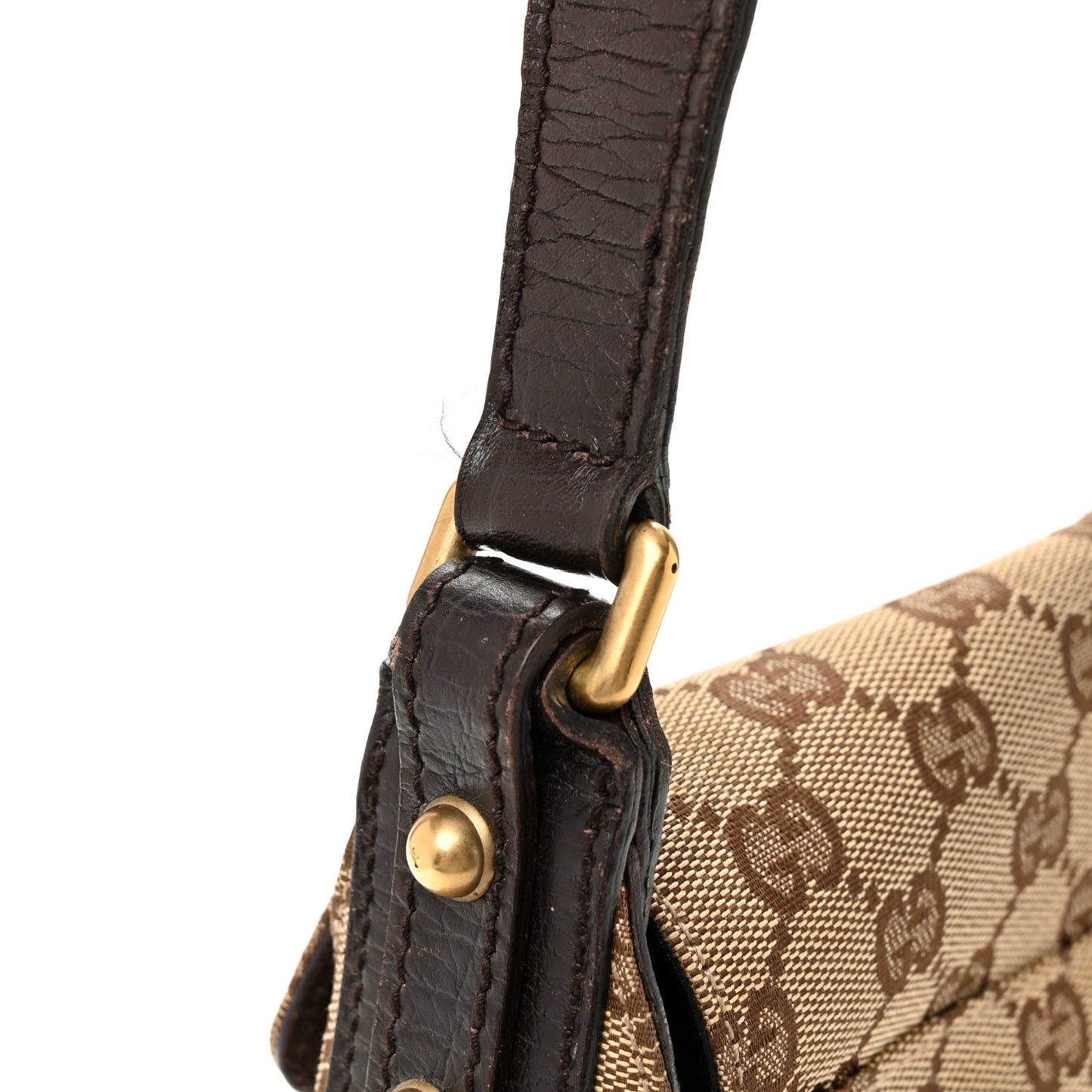 Monogram Horsebit Chain Flap Shoulder Bag Brown