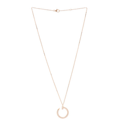Cartier 18K Pink Gold Diamond Juste Un Clou Paved Pendant Necklace 3 of 6