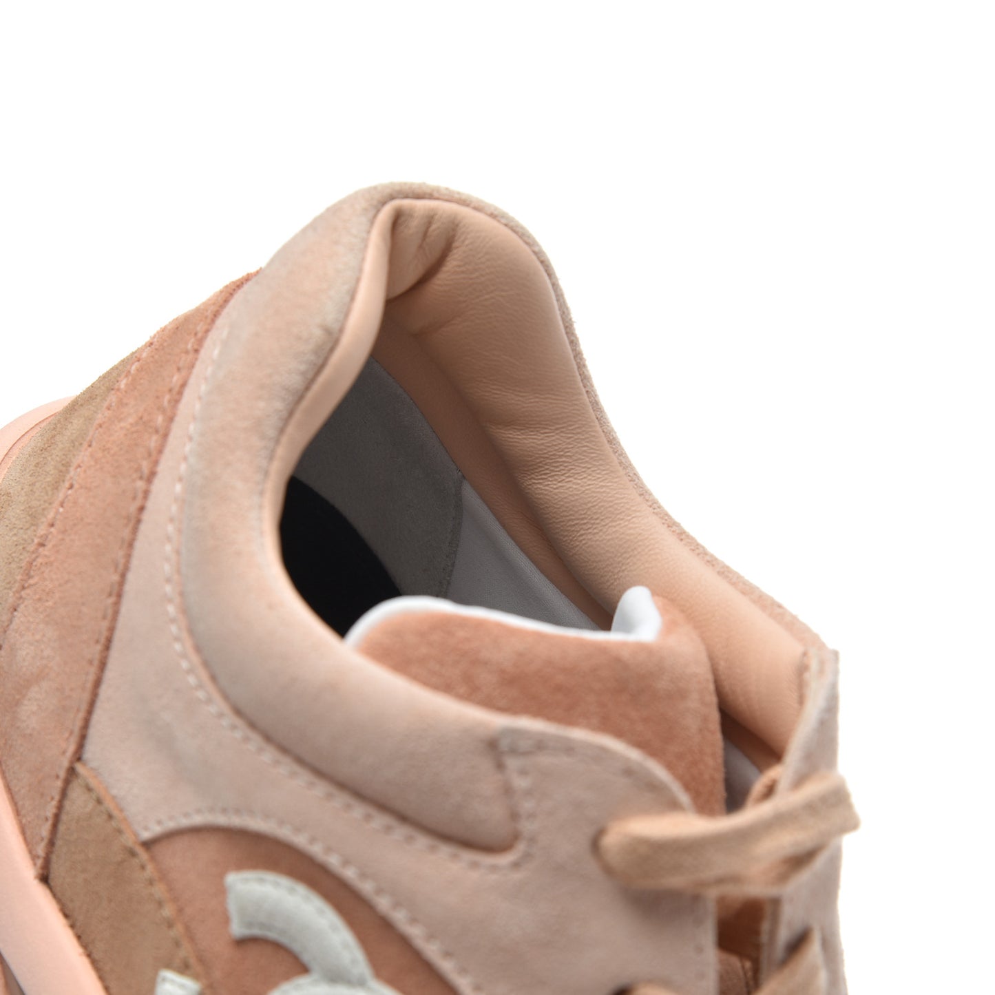 Nylon Lambskin Suede Calfskin CC Sneakers 39 Pink