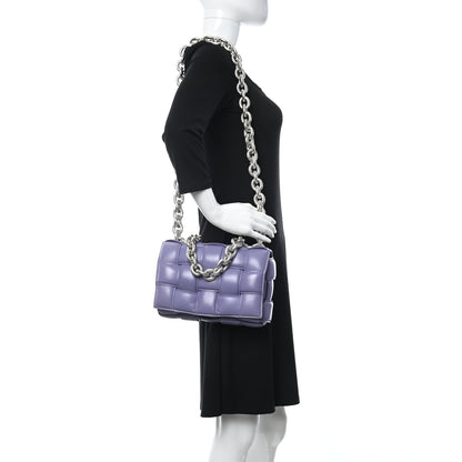 Bottega Veneta Lambskin Maxi Intreccio Padded Chain Cassette Crossbody Bag Lavender 2 of 9