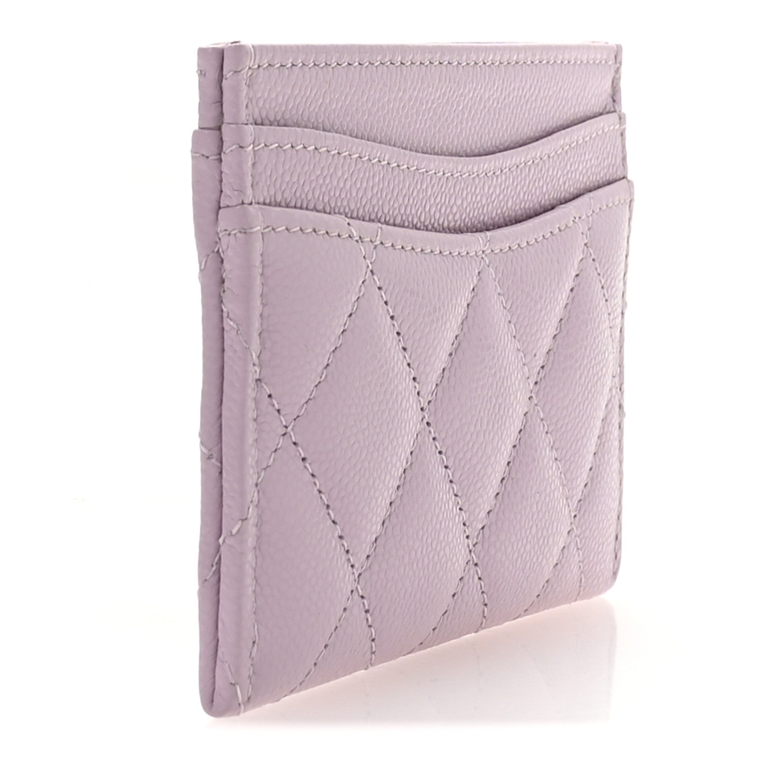 Chanel Caviar Quilted Card Holder Wallet Light Purple 3 of 9