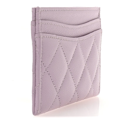 Chanel Caviar Quilted Card Holder Wallet Light Purple 3 of 9