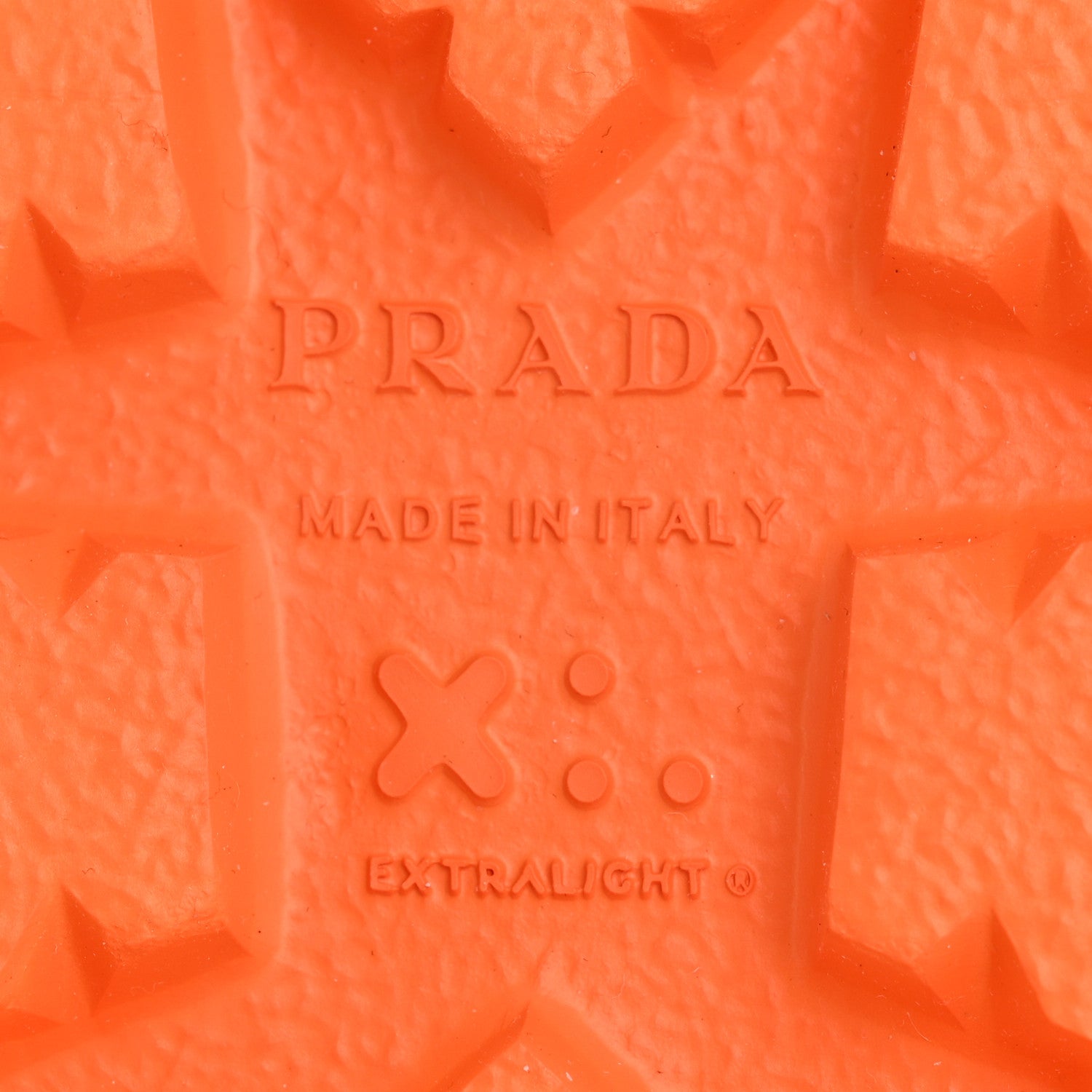 Prada EVA Rubber Triangle Logo Embossed Womens Lug Sole 20mm Slide Sandals 41 Papaya 7 of 10