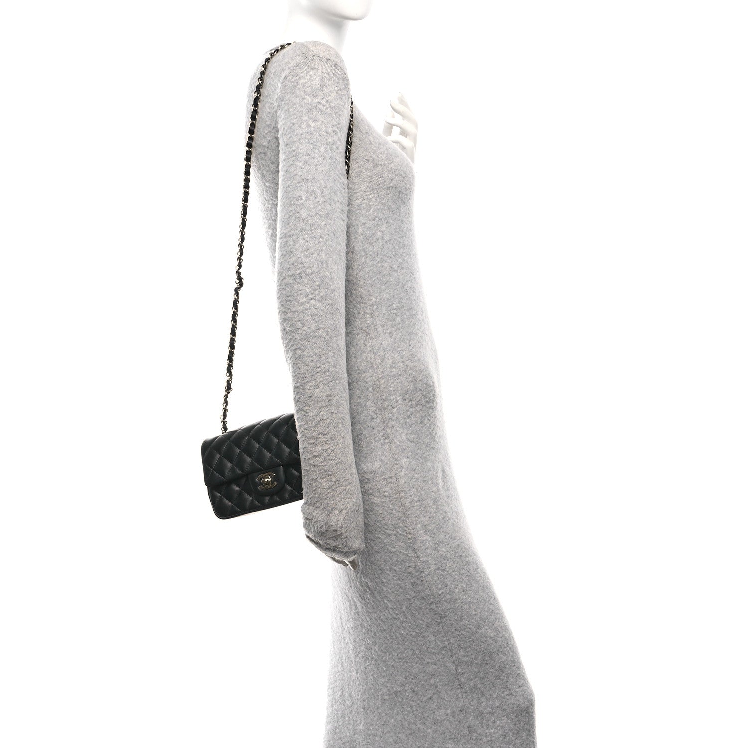 Chanel Lambskin Quilted Mini Rectangular Flap Black 2 of 11