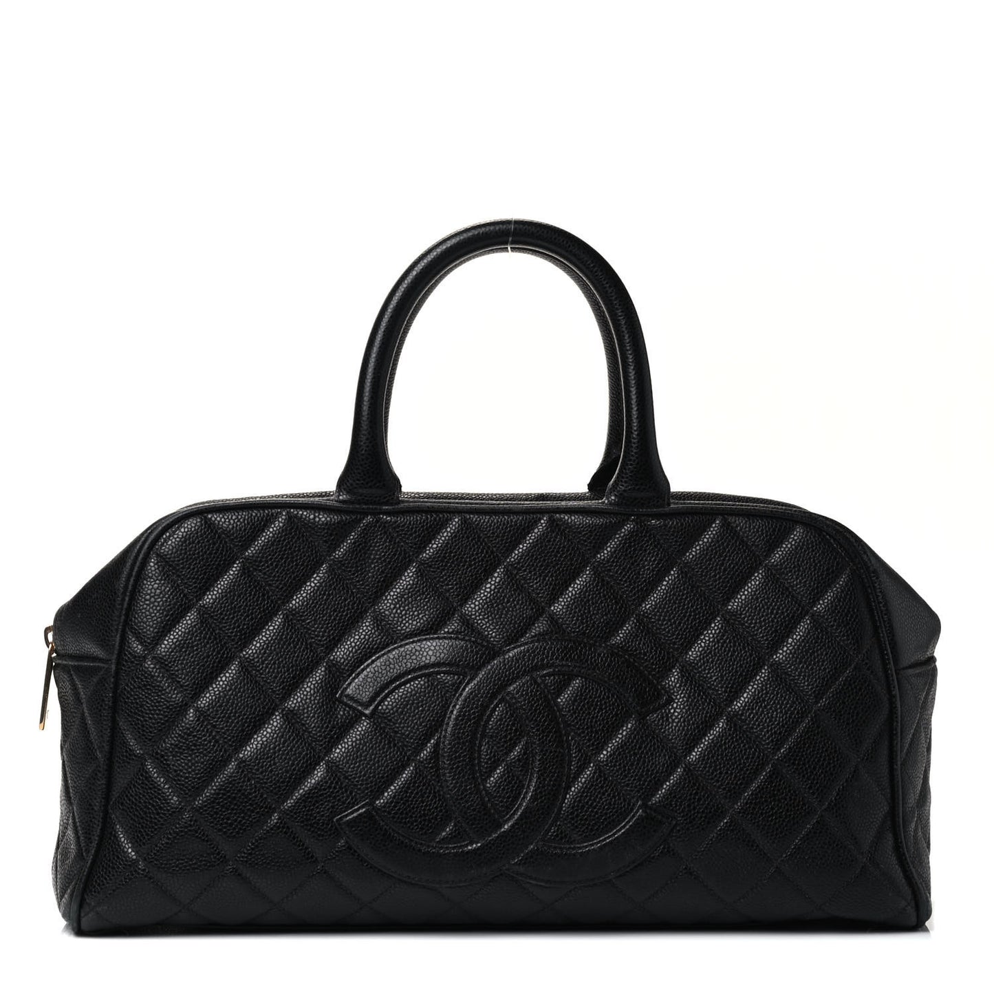 Caviar Quilted Large Bowler Black