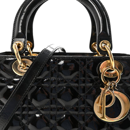 Christian Dior Patent Cannage Medium Lady Dior Black 8 of 10