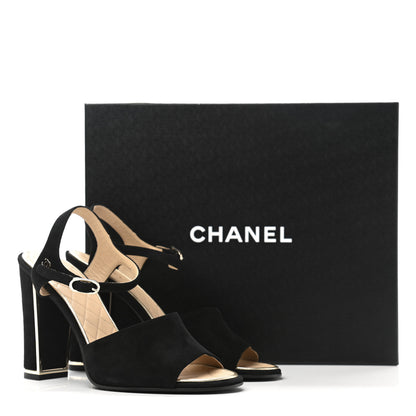 Chanel Suede Sandals 39 Black 10 of 10