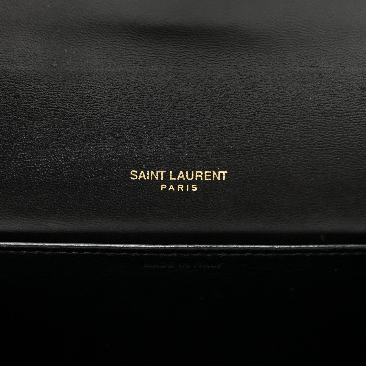 Saint Laurent Calfskin Crocodile Embossed Monogram Uptown Chain Wallet Black 7 of 11