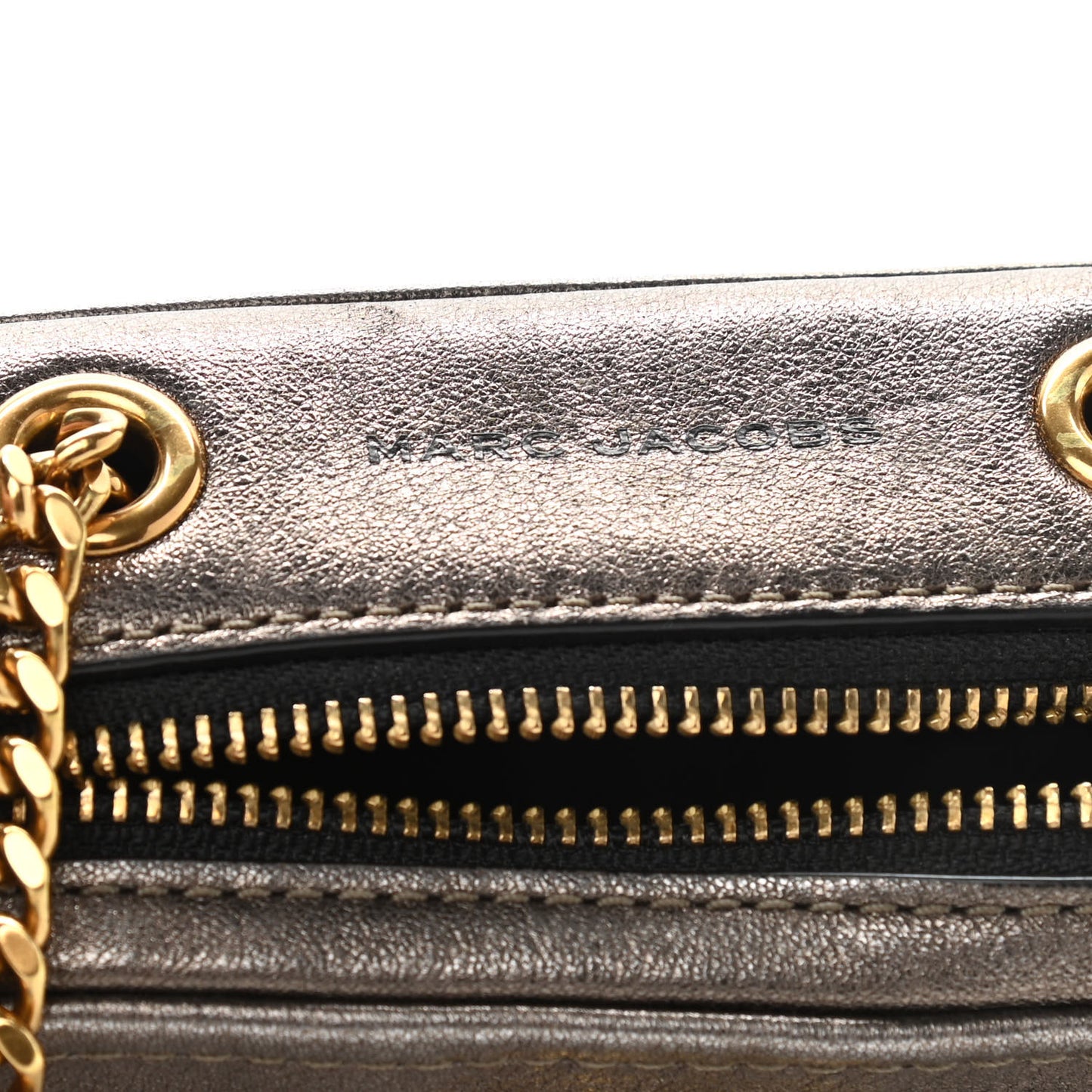 Metallic Grained Calfskin Glam Shot Crossbody Bronze