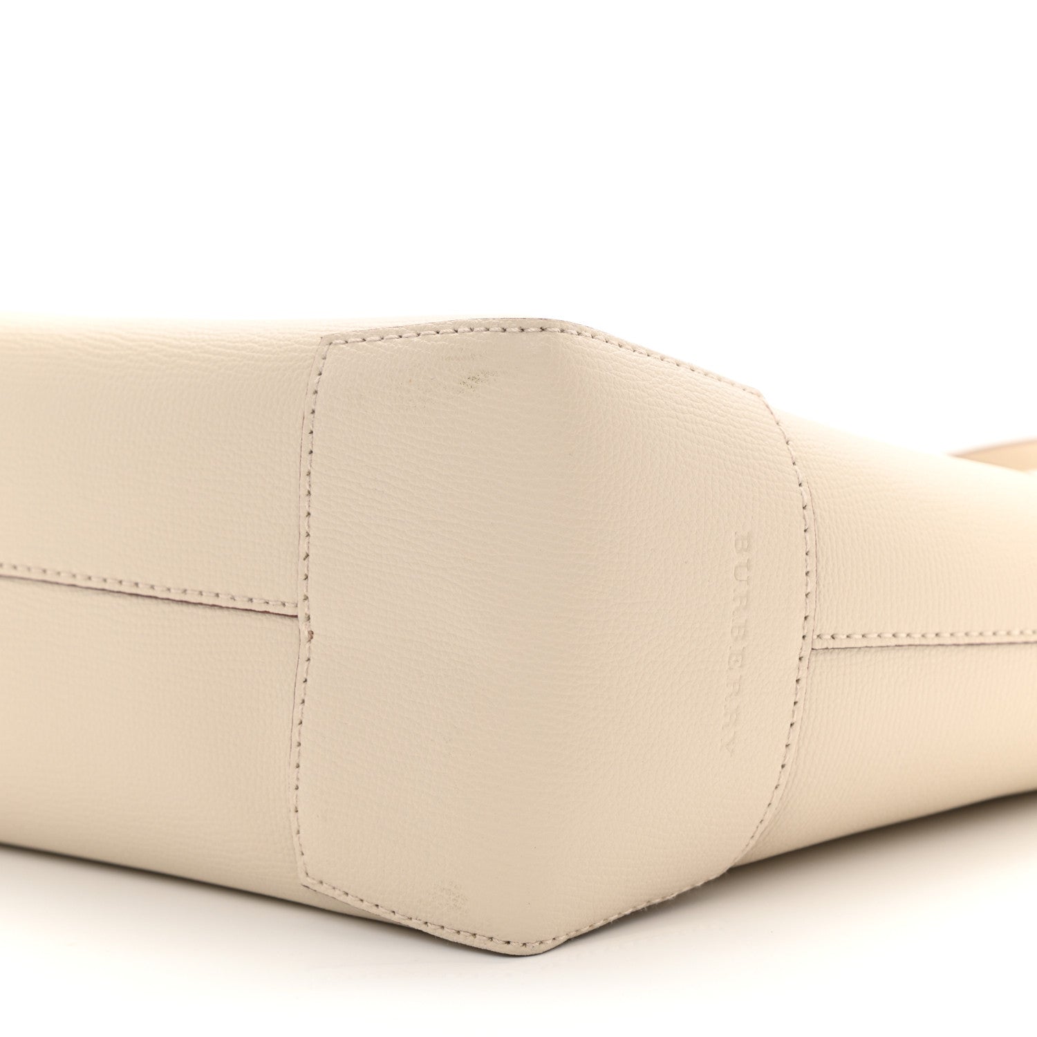 Burberry Calfskin Crest Embossed Small Tote Limestone 8 of 8