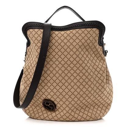 Gucci Canvas Diamante Hobo Dark Brown 1 of 10