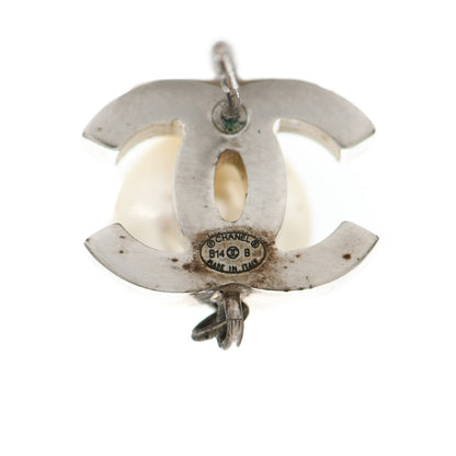 Chanel Baguette Crystal Pearl CC Drop Earrings Silver 3 of 5