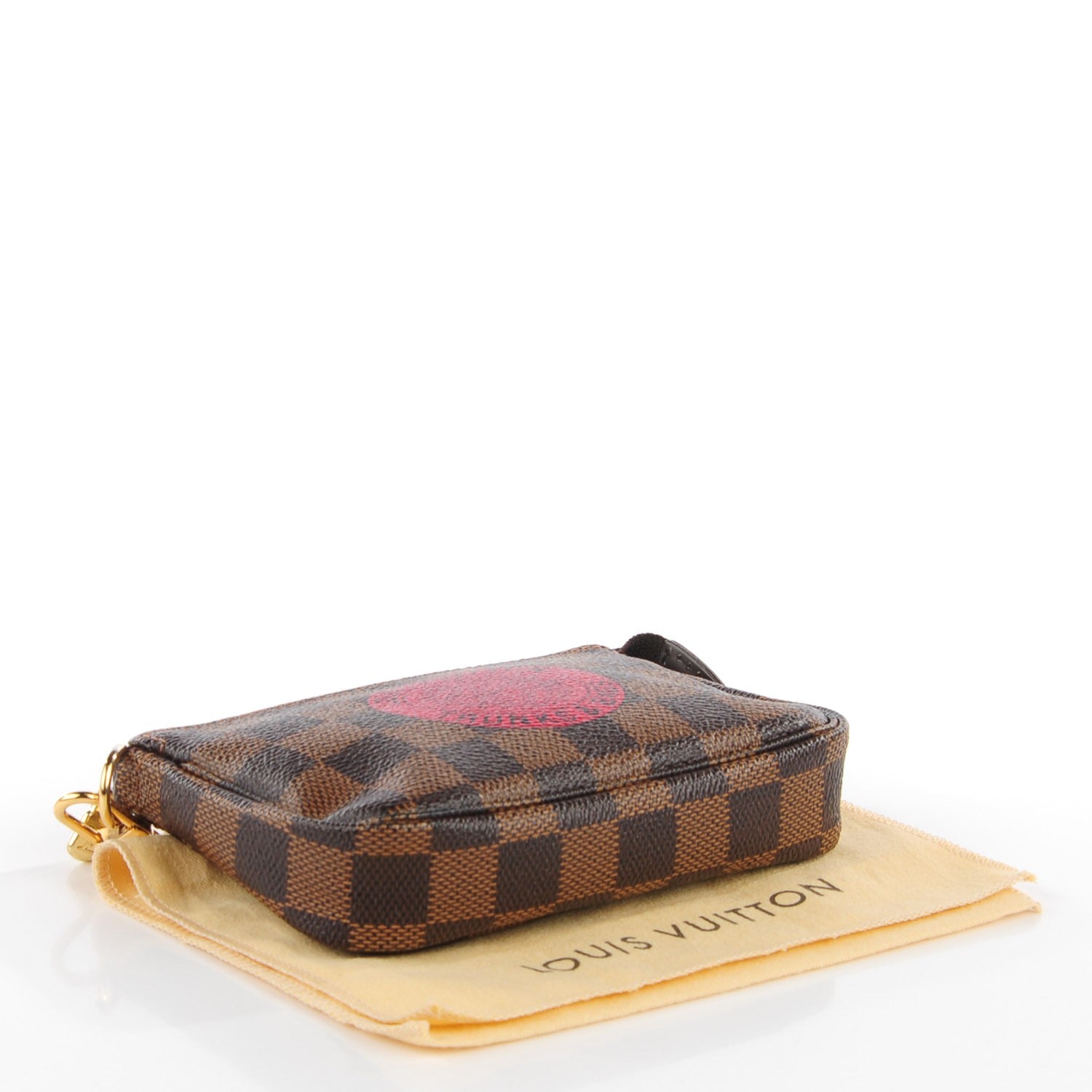 Louis Vuitton Damier Ebene Complice Trunks and Bags Mini Pochette Accessories Red 4 of 7