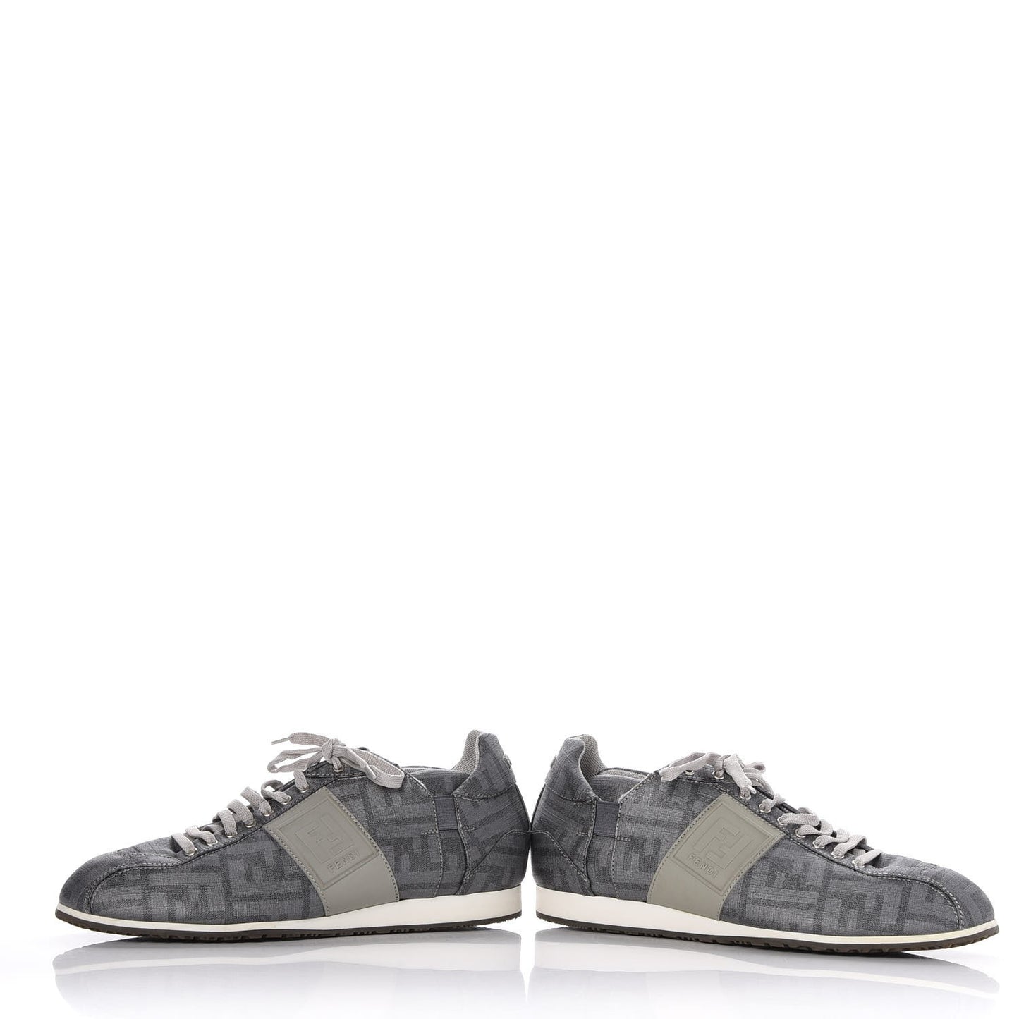 Coated Canvas FF Mens Low Top Sneakers 7 Grey