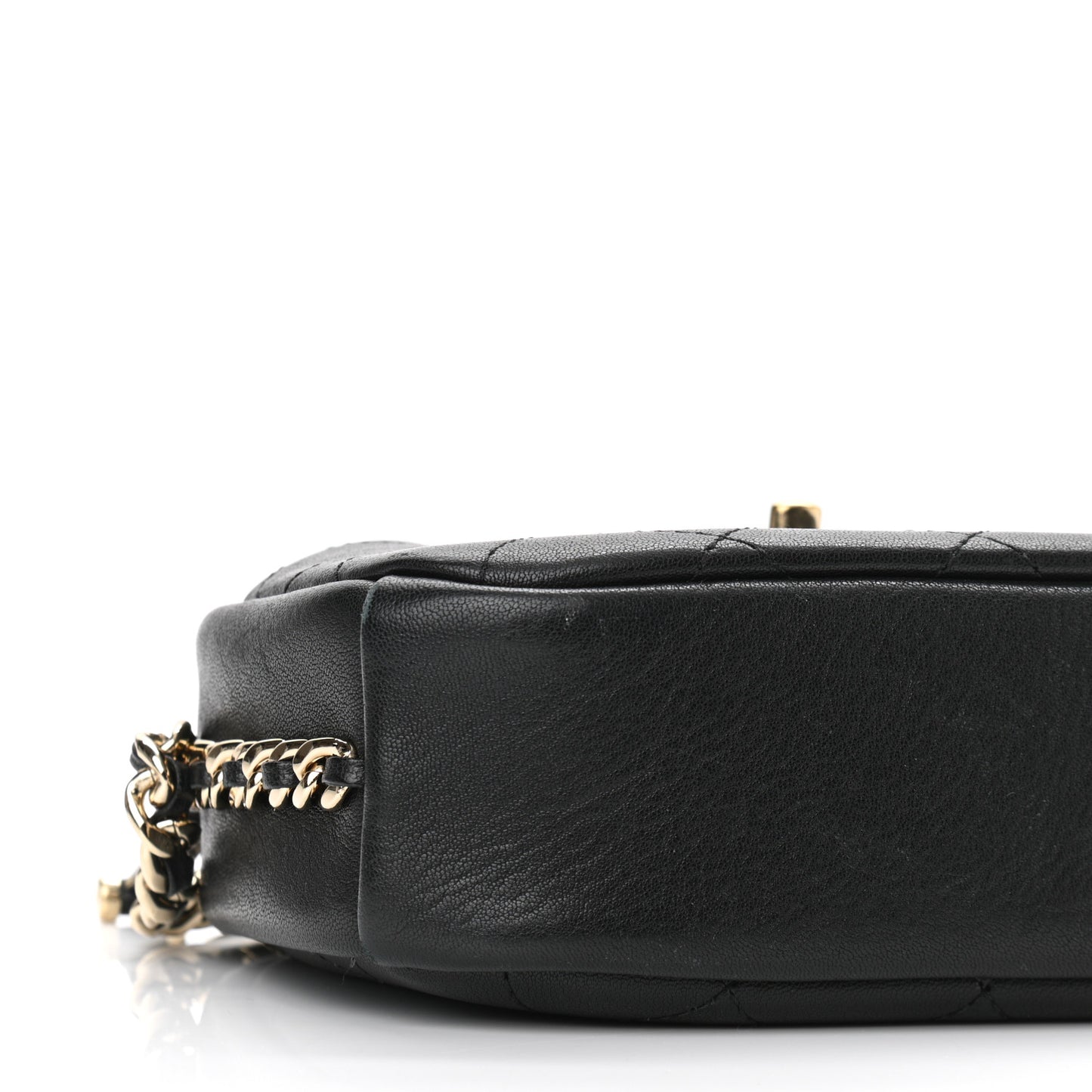 Goatskin Quilted Small Casual Trip Camera Case Black