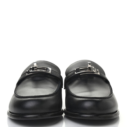Hermes Calfskin Womens Destin Loafer 37 Black 2 of 9