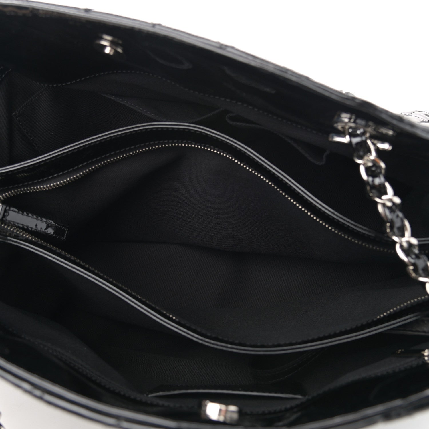 Chanel Patent Quilted Maxi Just Mademoiselle Bowling Bag Black 5 of 13