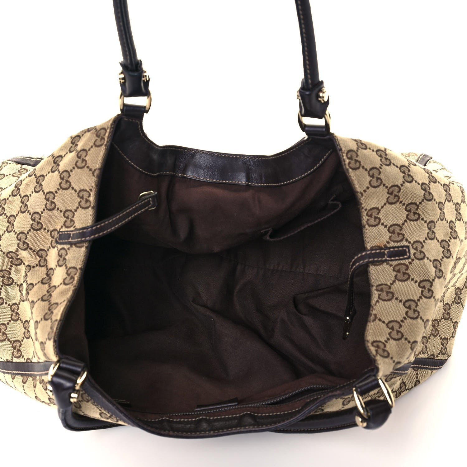 Gucci Monogram Large D Gold Hobo Dark Brown 5 of 15