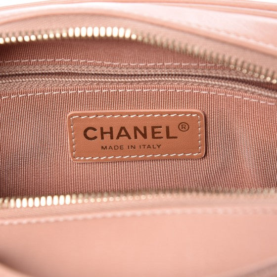 Chanel Calfskin Quilted CC Small Vanity Case Dark Beige 6 of 9