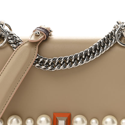 Fendi Vitello Liberty Scalloped Studded Pearl Small Kan I Shoulder Bag Black Cherry Amido 9 of 13